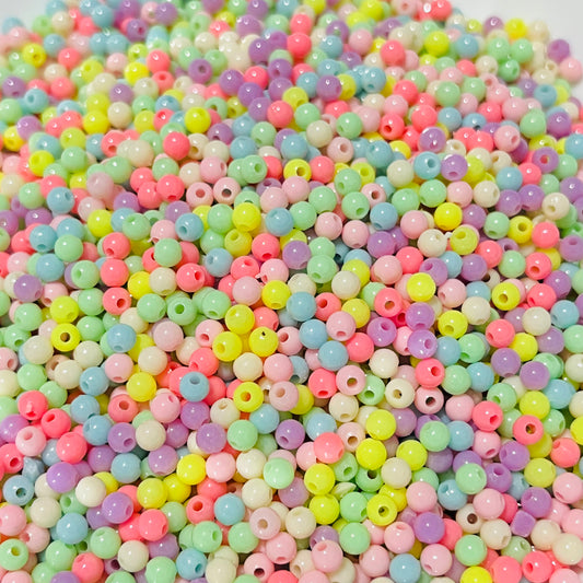 Bolitas de colores 4 mm para armando de pulseras y bisutería