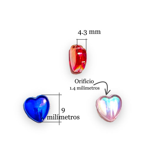 100 corazón tornasol de colores