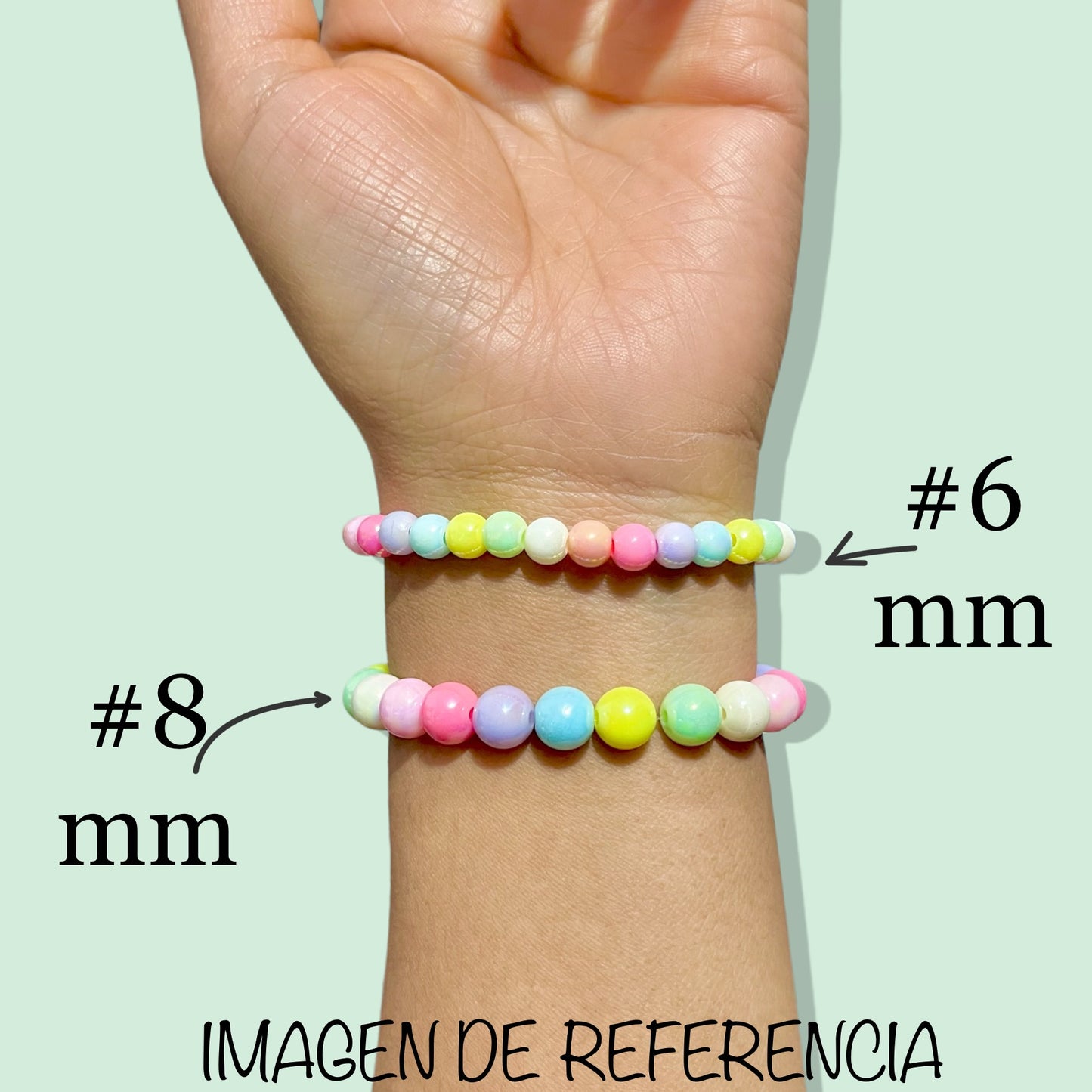 500 pz bolita glossy #6 para armas de pulseras y bisutería