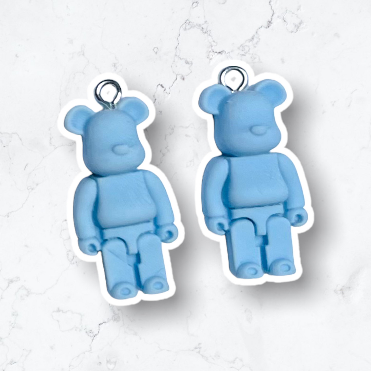 Par de ositos tipo robot, charms de osos para bisutería