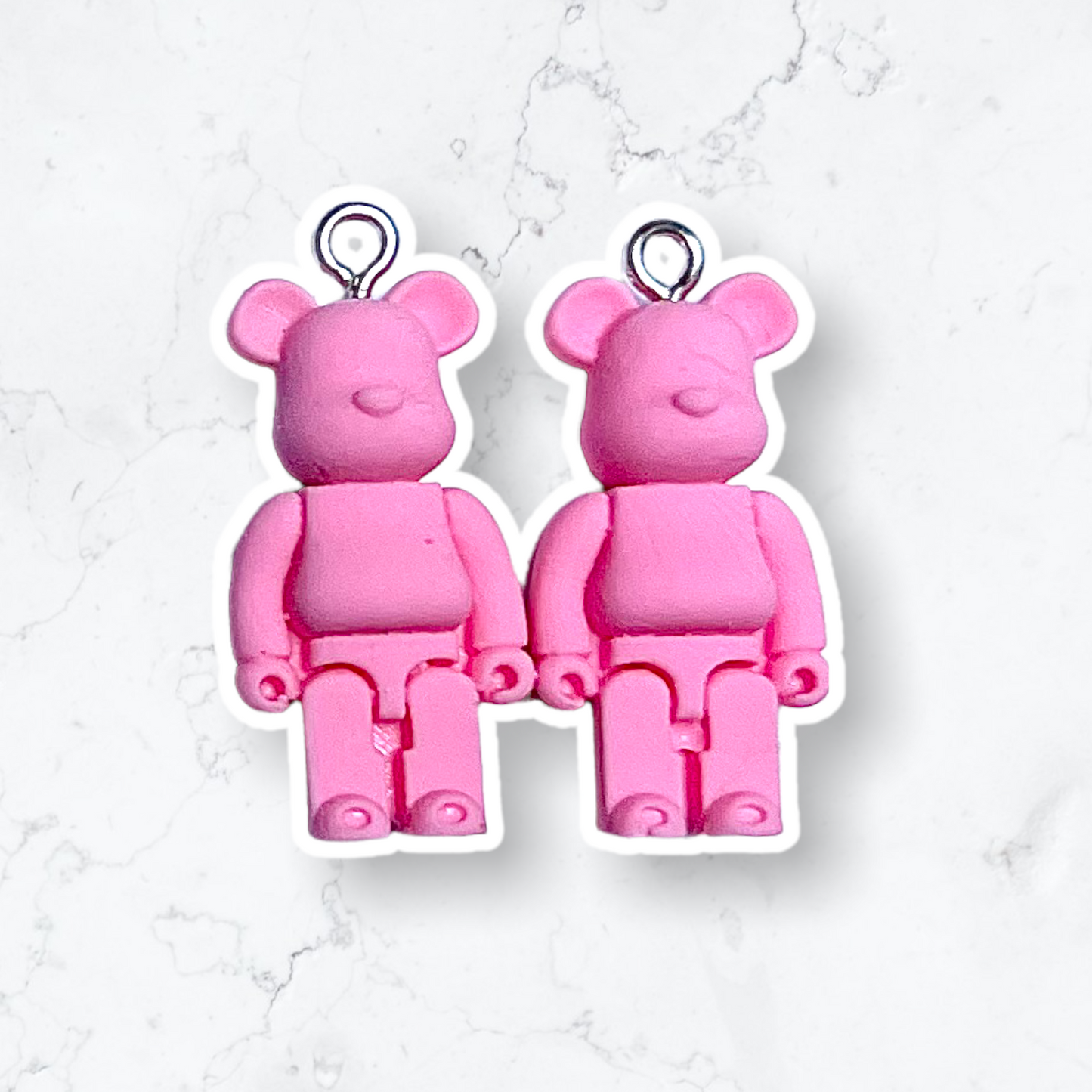 Par de ositos tipo robot, charms de osos para bisutería