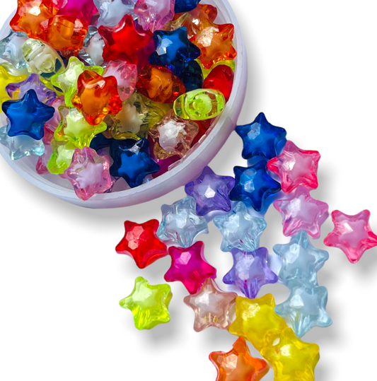 25 piezas de Estrellas encapsuladas para armado de pulseras bisutería, abalorios para pulseras