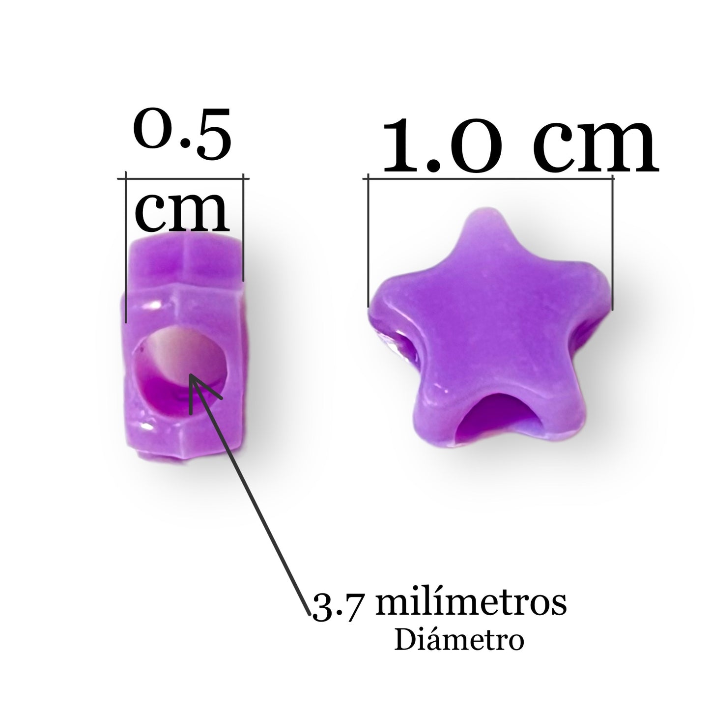 25 Estrellas de colores para bisutería