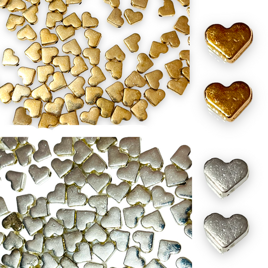 Corazón metálico para armando de pulseras y bisutería