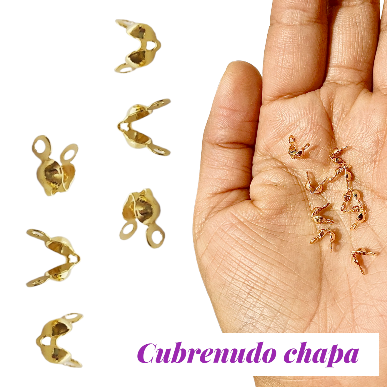 50 pz de cubrenudo de Chapa de oro