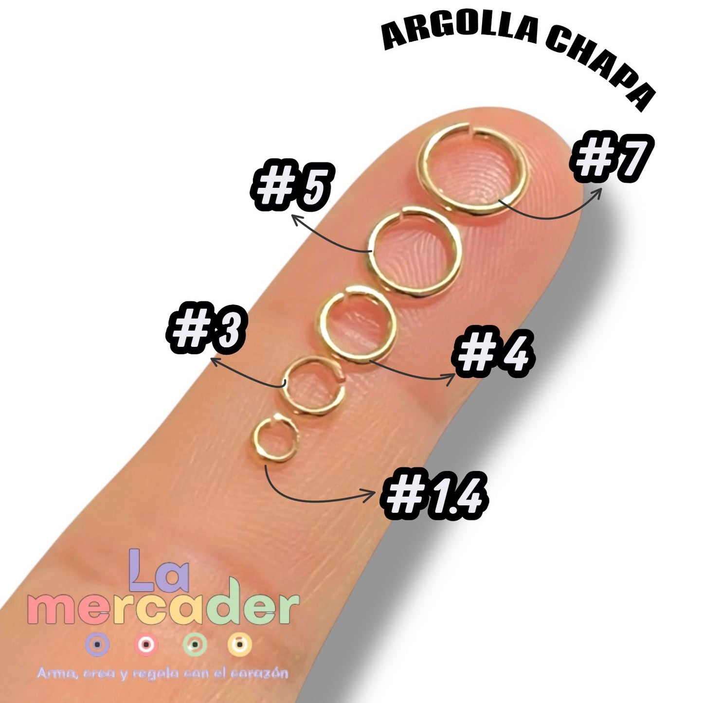Argollas de Chapa de Oro 14K | Abiertas para Bisutería | Alta Durabilidad | La Mercader