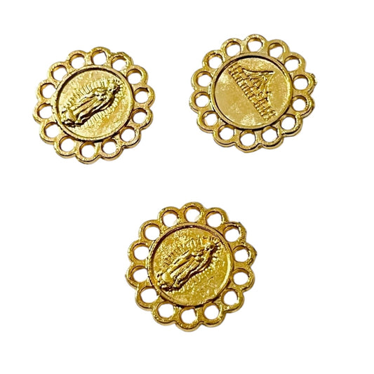 20pz medalla chica Virgen de Guadalupe para bordar, dije
