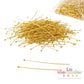 Alfileres de Acero Inoxidable Dorado 3.5 cm x 0.6 mm | Paquete 50 pzs para Bisutería