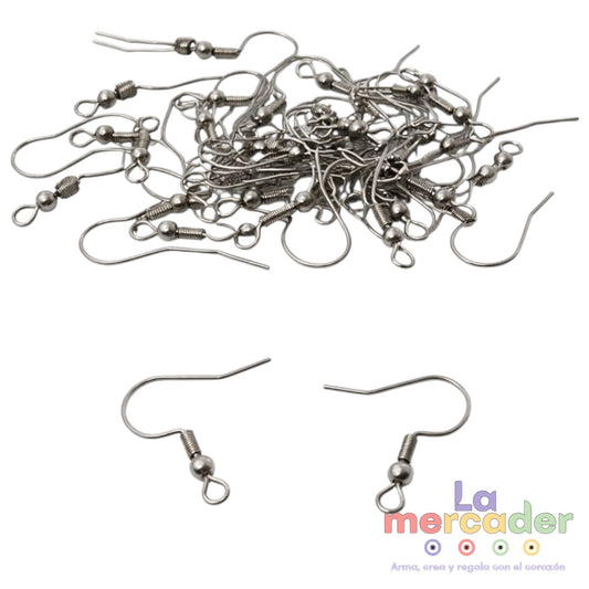100pz Arillo Africano de Acero Inoxidable | Gancho para Aretes 2 cm | para Bisutería Profesional