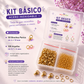 Kit Esencial Acero Inoxidable Dorado o Plateado | 50 Broches Perico 6×12 mm + 100 Argollas 0.7×5 mm con Caja Organizadora