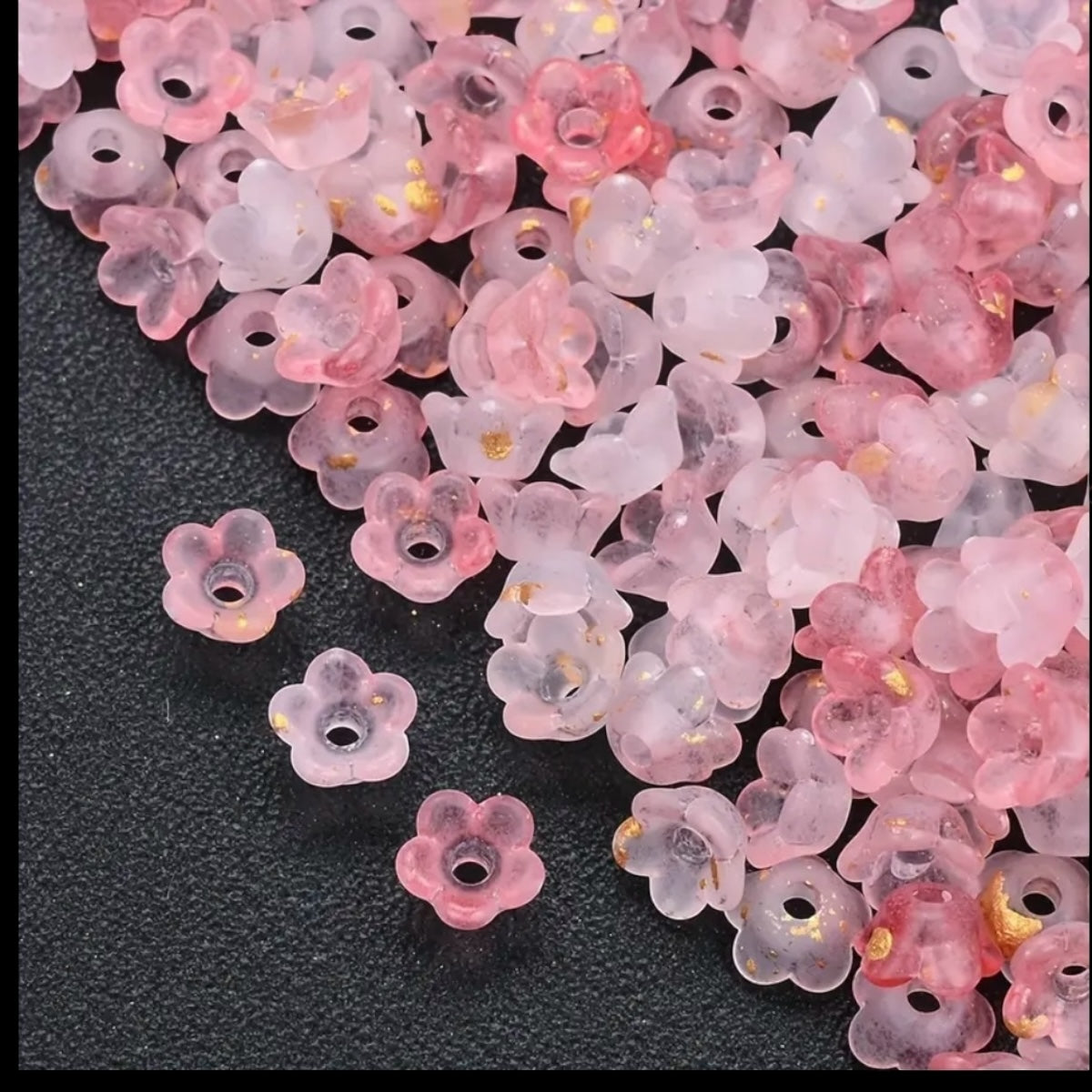 Set 100 Flores Mini Acrílicas 6mm Para Pulseras y Collares