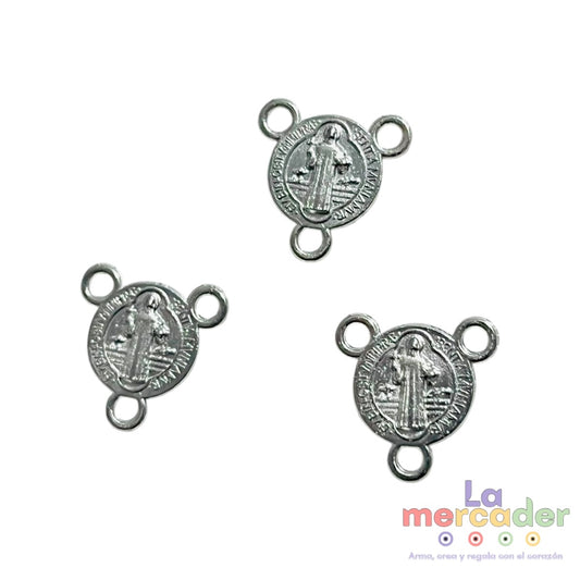 Crucero San Benito metálico 13 mm | Dijes para rosarios y pulseras | Paquete 100 piezas
