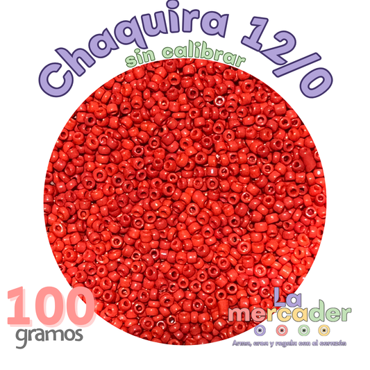 100 gramos chaquira 12/0, color a elegir sin calibrar