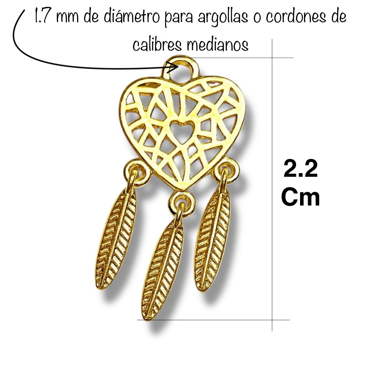 1pz dije Atrapasueños Chapa de Oro