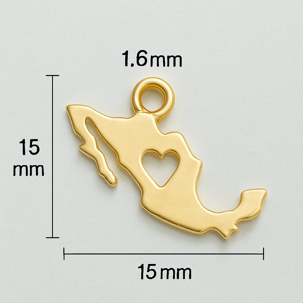 1pz dije México chapa de Oro 1.5cm