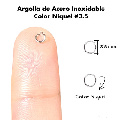 100 pz Argolla Acero Inoxidable para Bisutería🩶