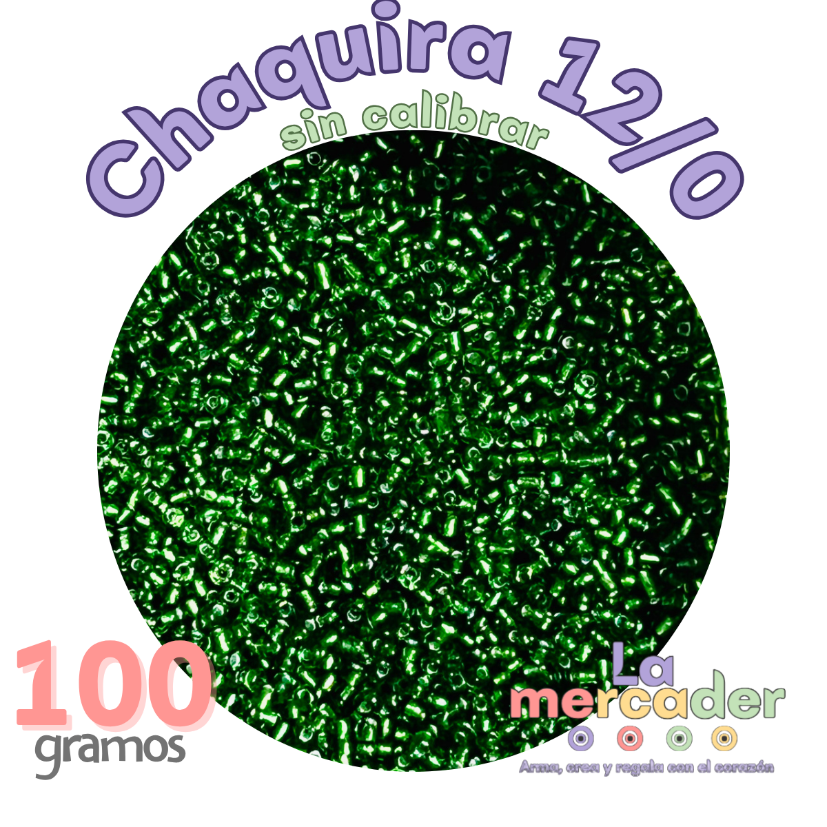 100 gramos chaquira 12/0, color a elegir sin calibrar