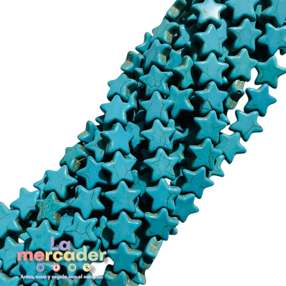 Cuentas Estrella Turquesa – Tira de 38 Piezas de 12 mm para Pulseras, Collares y Manualidades