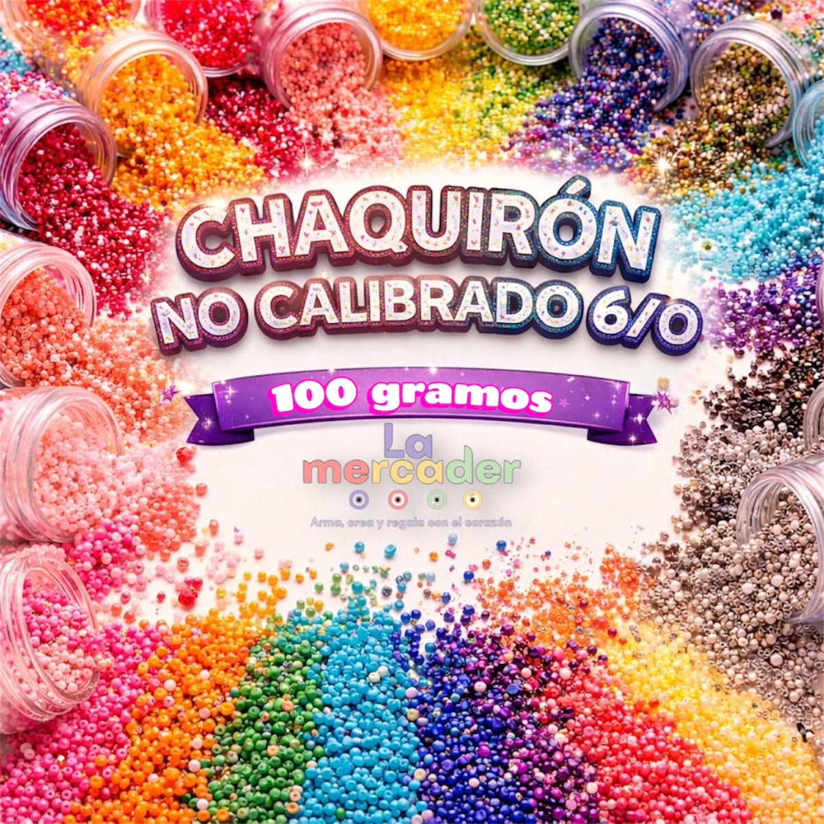 100 gramos de chaquiron de colores No Calibrado 6/0