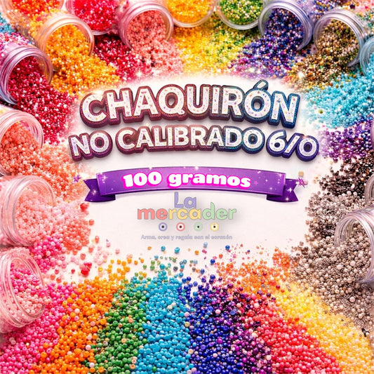 100 gramos de chaquiron de colores No Calibrado 6/0