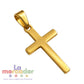 Dije de Cruz de Acero Inoxidable 28 x 15 mm, Dorado o Plateado