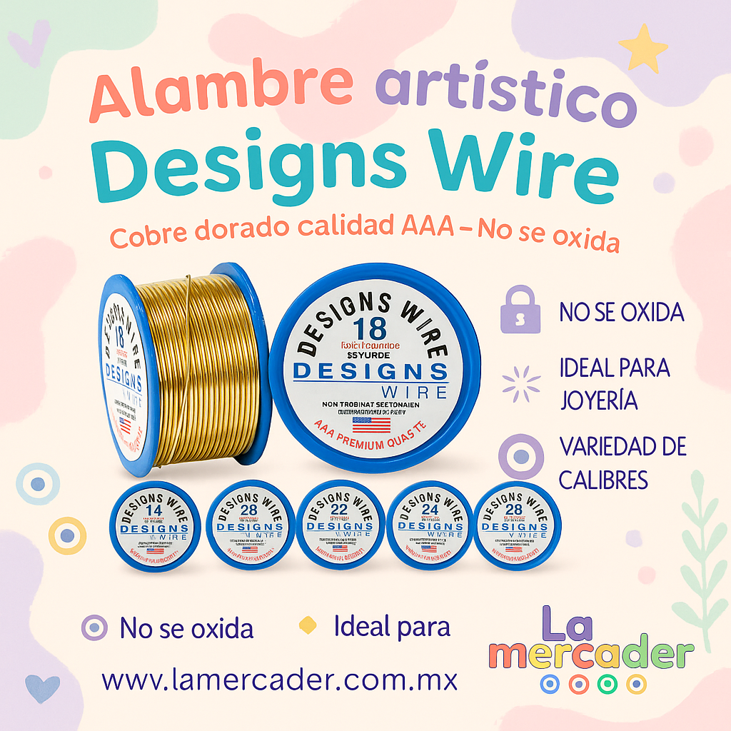 Alambre de Cobre Dorado Designs Wire – No se oxida, ideal para joyería y bisuteria