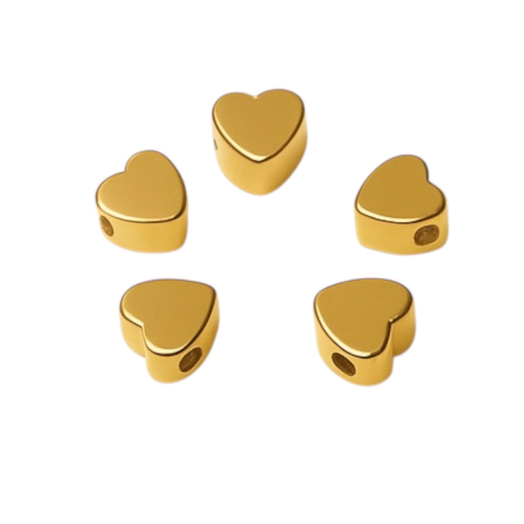 1gr (3pz) corazón de chapa de oro 5mm