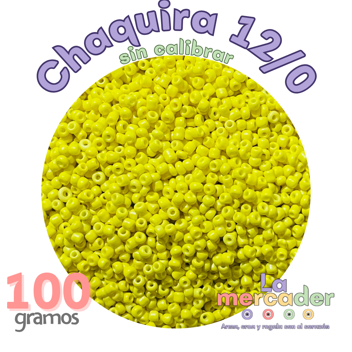 100 gramos chaquira 12/0, color a elegir sin calibrar