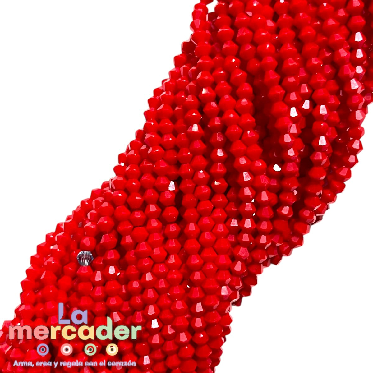 Cristal Bicono 4mm  | Tira de 75–78 Piezas | Colores Vibrantes para Pulseras y Collares