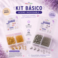 Kit Esencial Acero Inoxidable Dorado o Plateado | 50 Broches Perico 6×12 mm + 100 Argollas 0.7×5 mm con Caja Organizadora