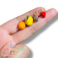 5 pz Dijes Frutales, Chapa de Oro Esmaltado