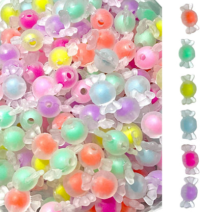 50 pz cuentas candy acrílicas colores para bisutería y manualidades
