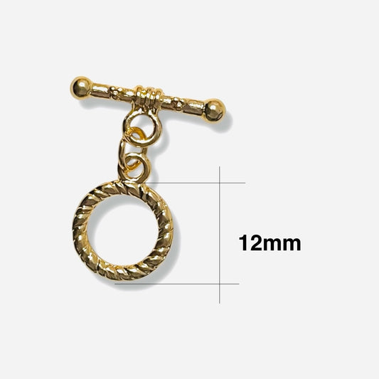 Broche tipo “T” Chapa de Oro 12mm