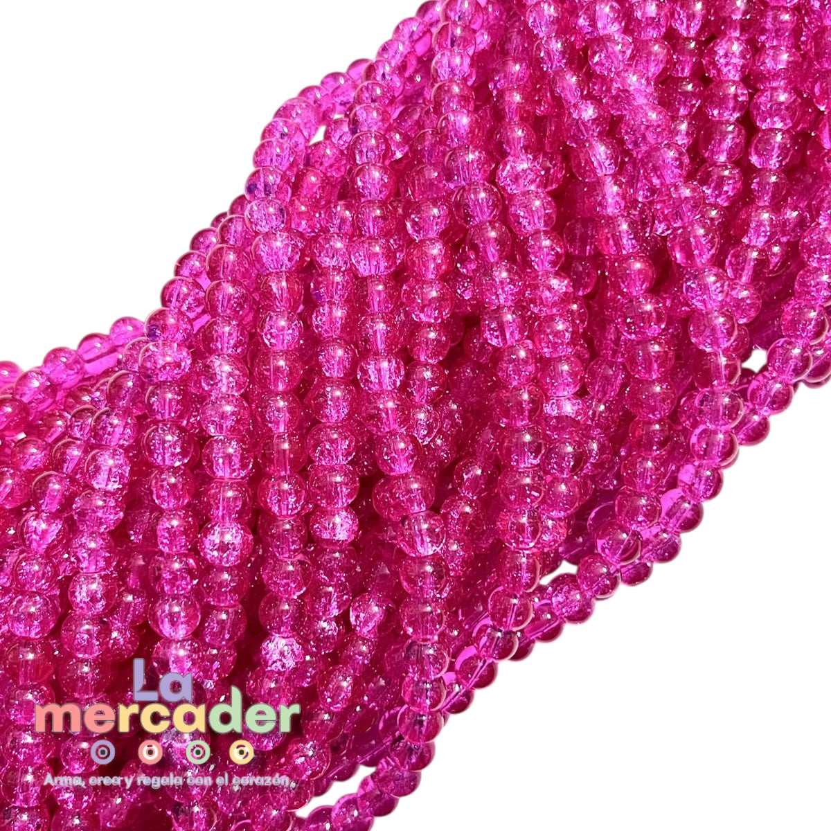 1 Tira Acrílico Cristal Craquelado #6 – Tira de Cuentas Brillantes | Colores Variados