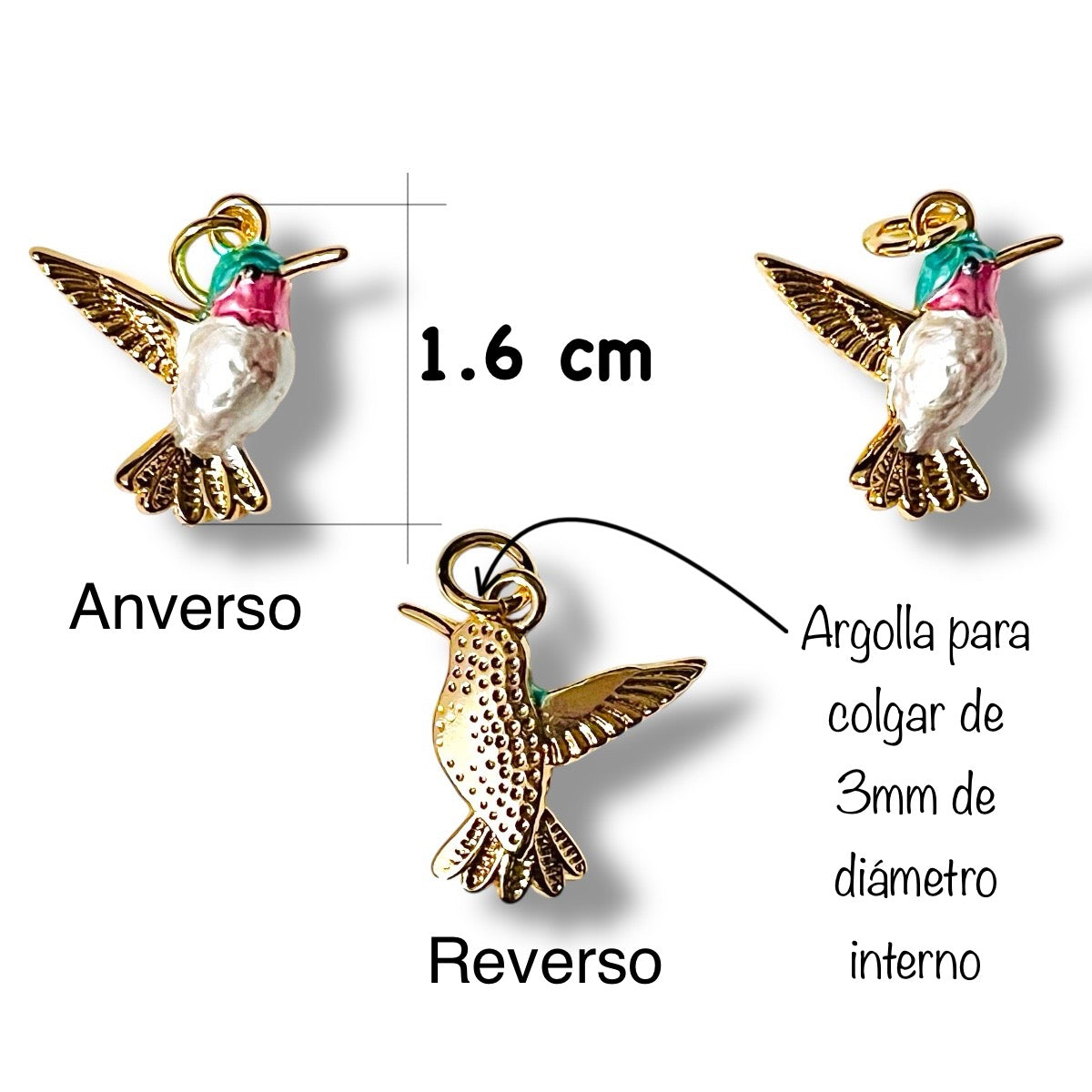 Dije Colibrí Chapa de Oro