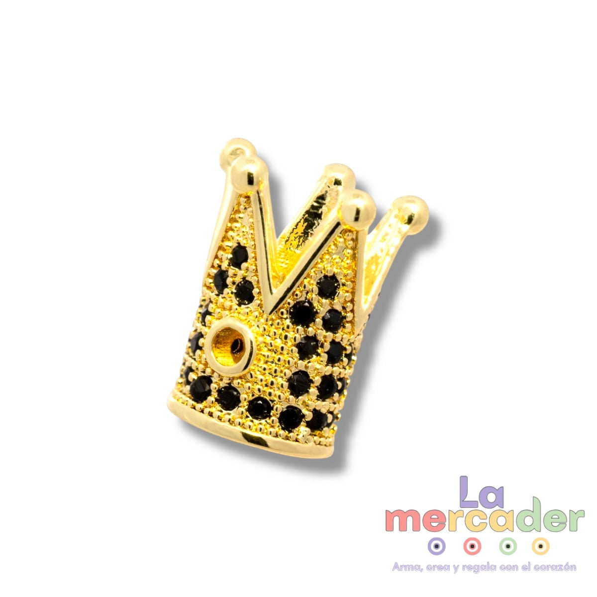 Dije Corona Micropavé con Zirconias en Chapa de Oro – Elegancia y brillo para tus creaciones