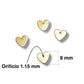 4pz dije Corazón Liso chapa de Oro