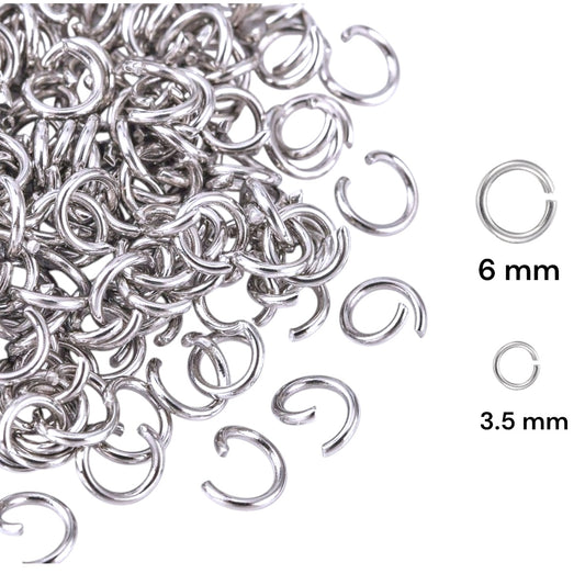 100 pz Argolla Acero Inoxidable para Bisutería🩶