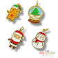 4 pack Dijes Navideños, Chapa de Oro Esmaltado
