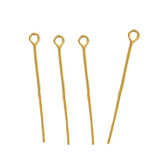 1gr (10pz) Alfiler de engarce de Chapa de Oro 2.5cm