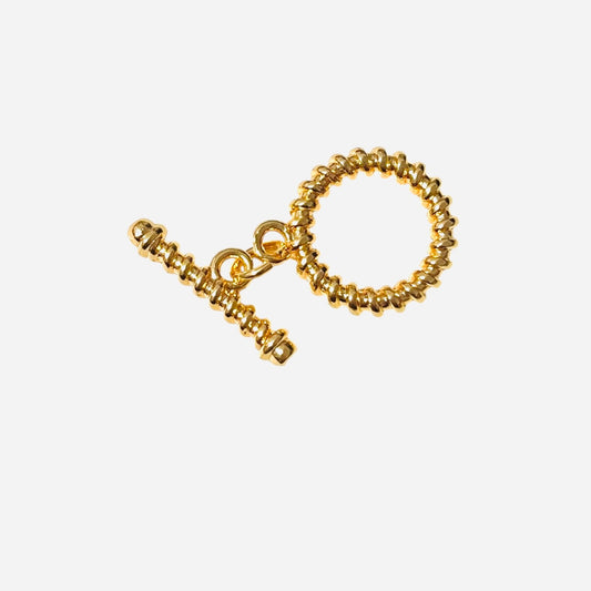 Broche tipo “T” 15mm Chapa de Oro