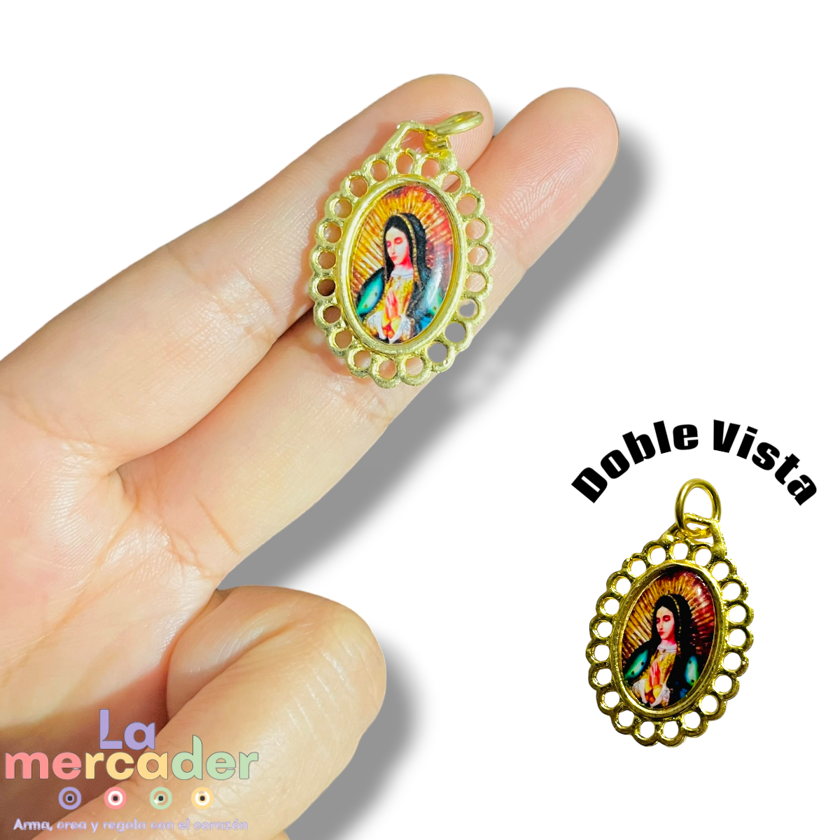 Medallas Religiosas para Bordar Doble Vista 3 cm- dije metálico