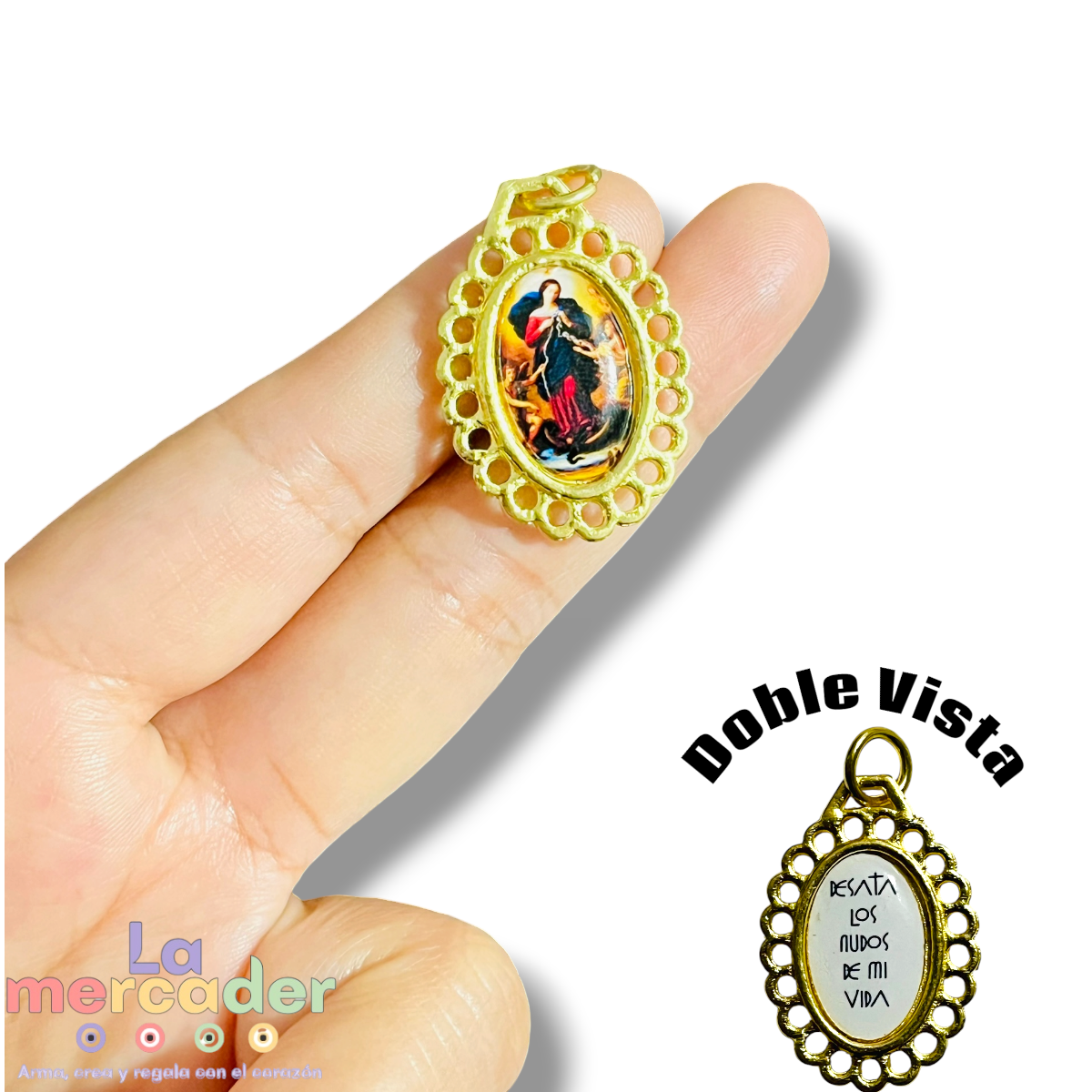 Medallas Religiosas para Bordar Doble Vista 3 cm- dije metálico