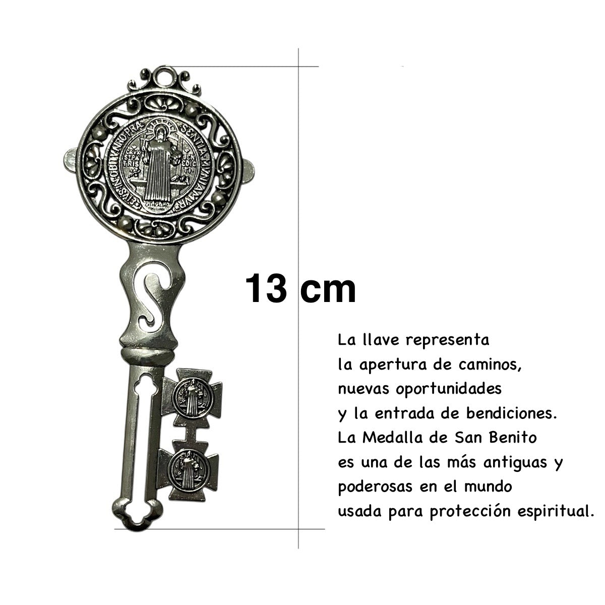 1 Dije Llave de San Benito XL metálico para bendiciones