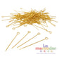 50 pz Alfiler de Engarce Dorado de Acero Inoxidable 3 cm | Loop 2 mm | Paquete para Bisutería Profesional