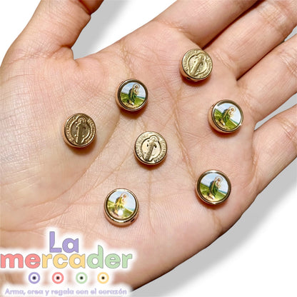 20pz Dije Transversal San Judas Tadeo/San Benito Doble Vista |Plastimetal