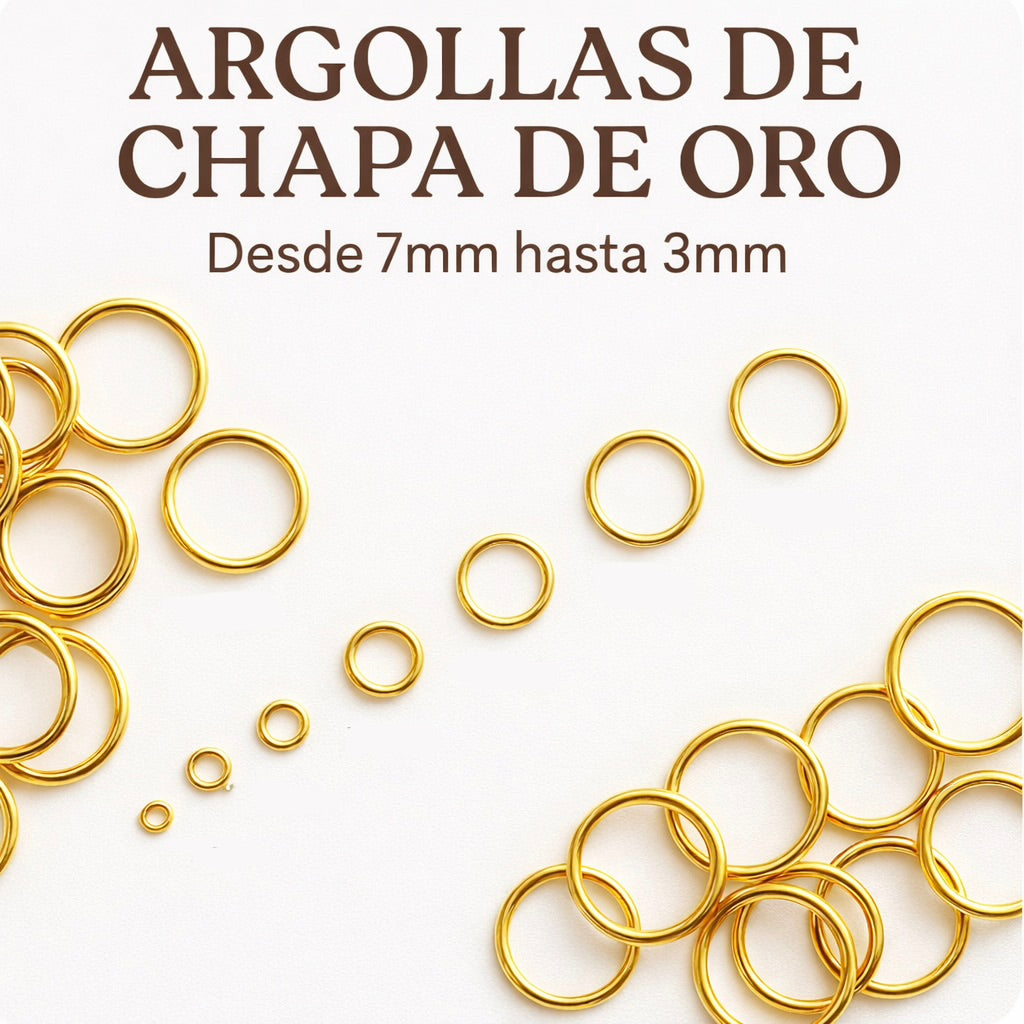Argollas de Chapa de Oro 14K | Abiertas para Bisutería | Alta Durabilidad | La Mercader