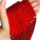Cristal Redondo Rojo Cherry 6mm y 8mm para Bisutería