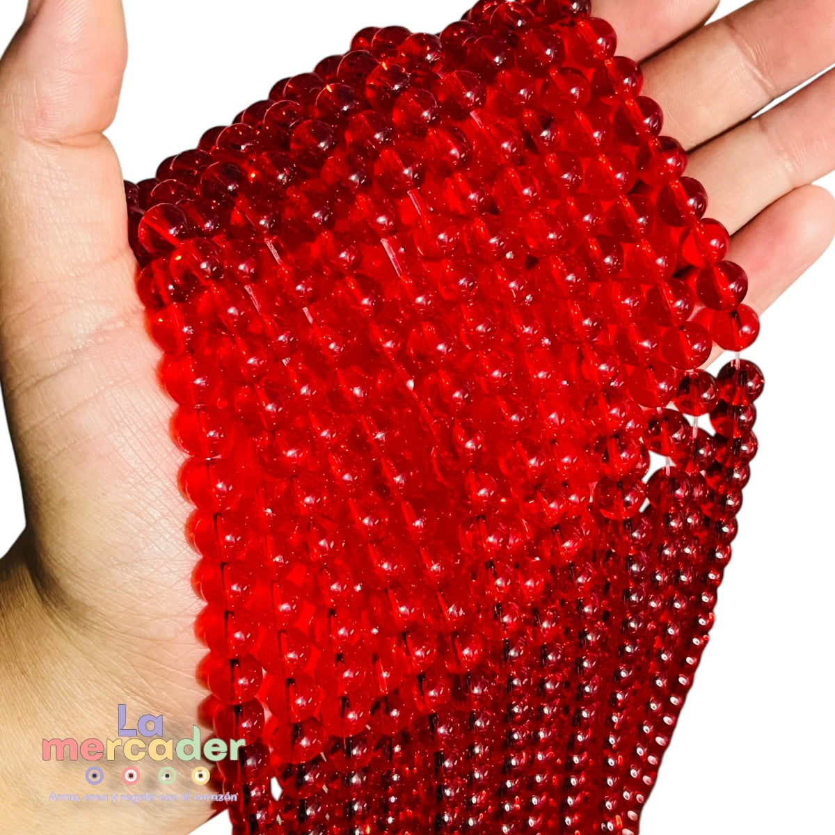 Cristal Redondo Rojo Cherry 6mm y 8mm para Bisutería