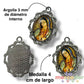 Medalla Virgen María, 4cm, dije Pewter, Virgen Estilo Clásico